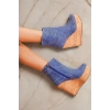 Kadın Elegant Ayakkabı Dolgu Topuk Fermuarlı Bot Daina Özel Tasarım Abiye Ayakkabı