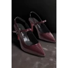 Kadın Elegant Ayakkabı Günlük Kısa Topuklu Ayakkabı Özel Tasarım Abiye Ayakkabı