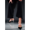 Kadın Elegant Ayakkabı Günlük Kısa Topuklu Ayakkabı Özel Tasarım Abiye Ayakkabı