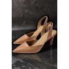 Kadın Elegant Ayakkabı Lastikli İnce Topuklu Ayakkabı Stiletto Özel Tasarım Abiye Ayakkabı