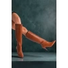 Kadın Elegant Ayakkabı Sivri Burun Kısa Topuklu Çizme Özel Tasarım Abiye Ayakkabı