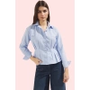 Kadın Fitted Dokuma Gömlek Yaka Düz Desen Basic Kalıp Günlük Kullanım Yaz Aylarının Vazgeçilmezi
