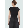 Kadın Fitted Örme Bluz Kayık Yaka Kolsuz Yazlık Rahat Ve Şık Uzun Ömürlü