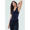 Kadın Fitted Polo Yaka Yazlık Örme Bluz Modern Stil Profesyonel Görünüm Konforlu Kesim