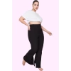 Kadın Flare Pantolon Yüksek Bel Regular Boy Örme Kumaş Günlük Şıklık Yaz Aylarının Vazgeçilmezi