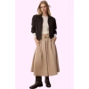 Kadın Gabardin Dokuma Midi Etek Kemer Detayı Casual Kombinler Günlük Kullanım Modern Tasarım