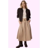 Kadın Gabardin Dokuma Midi Etek Kemer Detayı Casual Kombinler Günlük Kullanım Modern Tasarım