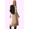 Kadın Gabardin Dokuma Midi Etek Kemer Detayı Casual Kombinler Günlük Kullanım Modern Tasarım