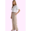 Kadın Geniş Paça Çizgili Pijama Pantolon Rahat Kalıp Regular Boy Yaz Aylarının Vazgeçilmezi