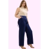 Kadın Geniş Paça Pantolon Polyester Dokuma Kumaş İş Hayatının Şıklığı Yaz Aylarının Vazgeçilmezi