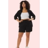 Kadın Geniş Paça Relaxed Fit Örme Şort Dokulu Kumaş Rahat Günlük Yaz Aylarının Vazgeçilmezi