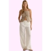 Kadın Geniş Paça Wide Leg Dokuma Pantolon Yüksek Bel Yaz Aylarının Vazgeçilmezi Günlük Kullanım