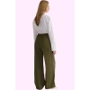 Kadın Geniş Paça Wide Leg Dokuma Pantolon Yüksek Bel Yaz Aylarının Vazgeçilmezi Günlük Kullanım