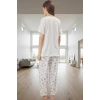 Kadın Hamile Pijama Takımı %100 Pamuk Çiçekli Desenli Rahat Seçkin Malzeme Modern Stil
