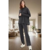 Kadın Kapüşonlu Pijama Takımı Rahat Kalıp Örme Kumaş Dayanıklı Malzeme Trend Tasarım