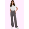 Kadın Kemerli Pantolon Regular Boy Straight Kalıp Finike Dokuma İş Pantolonu Günlük Kullanım