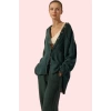 Kadın Keten Oversize Gömlek Dik Yaka Düz Desen Rahat Kalıp Günlük Stil Yaz Aylarının Vazgeçilmezi