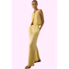Kadın Keten Pantolon; Renk Yüksek Bel Wide Leg Dokuma Kumaş Günlük Stil Yaz Aylarının Vazgeçilmezi