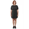Kadın Kısa Kol Shift Kalıp Midi Boy Tüvit Dokuma Elbise Ofis Ve İş Ortamı Şıklığı İçin Kaliteli