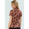 Kadın Kısa Kollu Fitted Dik Yaka Polyester Bluz Günlük Yaz Koleksiyonu Yüksek Kalite