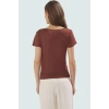 Kadın Kısa Kollu Örme Bluz Asimetrik Yaka Fitted Kalıp Premium Kalite Mükemmel Uyum