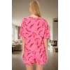 Kadın Kısa Kollu Pamuklu Pijama Takımı Yazlık Rahat Homewear Şık Görünüm Konforlu Kesim