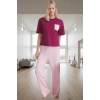 Kadın Kısa Kollu Regular Kalıp Pamuklu Pijama Takımı Özenle Seçilmiş Rahat Kullanım