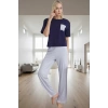 Kadın Kısa Kollu Regular Kalıp Pamuklu Pijama Takımı Özenle Seçilmiş Rahat Kullanım