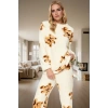 Kadın Kışlık Ayıcıklı Wellsoft Pijama Takımı Rahat Ev Giyim Seti Dayanıklı Malzeme Premium Kalite