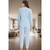 Kadın Kışlık Kalpli Polar Pijama Takımı Rahat Uyku Seti 3lü Profesyonel Görünüm Özel Tasarım