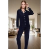 Kadın Kışlık Polar Örme Pijama Takımı Uyku Bantlı Fitted Kalıp Mükemmel Uyum Premium Kalite