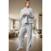 Kadın Kışlık Wellsoft Pijama Takımı Kapüşonlu Boru Paça Rahat Ev Giyim Seti Uzun Ömürlü Modern Stil
