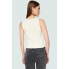 Kadın Kolsuz Örme Bluz Kayık Yaka Fitted Kalıp Rahat Günlük Stil Ve Şık Modern