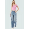 Kadın Kolsuz Örme Bluz Renk Basic Fitted Crop Bisiklet Yaka Konforlu Kesim Özel Tasarım