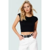 Kadın Kolsuz Örme Bluz Renk Basic Fitted Crop Bisiklet Yaka Konforlu Kesim Özel Tasarım