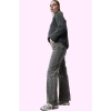 Kadın Leopar Desenli Denim Pantolon Yüksek Bel Wide Leg Rahat Günlük Kullanım Modern Tasarım