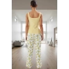 Kadın Limon Desenli Rahat Örme Pijama Takımı Trend Tasarım Şık Görünüm Mükemmel Uyum