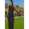 Kadın Maxi Boy Triko Plaj Elbise Halter Yaka Yazlık Şık Modern Stil Dayanıklı Malzeme