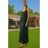 Kadın Maxi Keten Elbise Shift Kalıp V Yaka Günlük Stil Trend Tasarım Modern Stil Yüksek Kalite