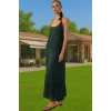 Kadın Maxi Keten Elbise Shift Kalıp V Yaka Günlük Stil Trend Tasarım Modern Stil Yüksek Kalite