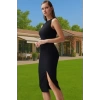 Kadın Midi Boy Bodycon Elbise Polyester Elastan Kumaş Premium Kalite Profesyonel Görünüm