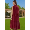Kadın Midi Boy Shift Elbise Polyester Dokuma Kumaş Günlük Tarz Konforlu Kesim Mükemmel Uyum