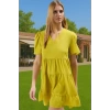 Kadın Mini Boy Aerobin Dokuma Şifon Elbise Rahat Yazlık Günlük Stil Trend Tasarım Yüksek Kalite