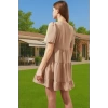 Kadın Mini Boy Aerobin Dokuma Şifon Elbise Rahat Yazlık Günlük Stil Trend Tasarım Yüksek Kalite