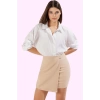 Kadın Mini Boy Dokuma Etek Kemerli Casual Günlük Stil Hafta Sonu Yaz Aylarının Vazgeçilmezi