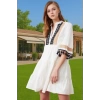 Kadın Mini Boy Shift Elbise Pamuklu Poplin Kumaş Rahat Günlük Yazlık Trend Tasarım Premium Kalite