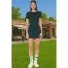 Kadın Mini Elbise Örme Kumaş Bisiklet Yaka Bodycon Kalıp Rahat Konforlu Kesim Modern Stil
