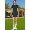 Kadın Mini Elbise Örme Kumaş Bisiklet Yaka Bodycon Kalıp Rahat Konforlu Kesim Modern Stil