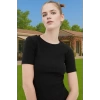 Kadın Mini Elbise Örme Kumaş Bisiklet Yaka Bodycon Kalıp Rahat Konforlu Kesim Modern Stil