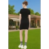 Kadın Mini Elbise Örme Kumaş Bisiklet Yaka Bodycon Kalıp Rahat Konforlu Kesim Modern Stil
